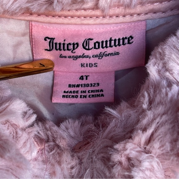 Juicy Couture Kids Pink Plush Soft Pink Faux Fur Jacket Coat Cozy Warm Size 4T - Picture 8 of 10